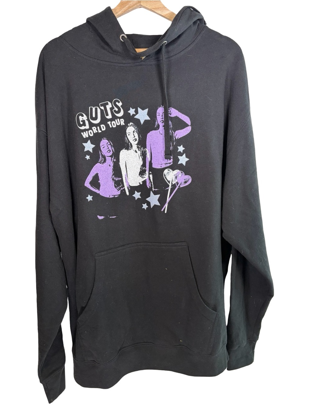 GUTS World Tour Olivia Rodrigo Black Graphic Hoodie Sweater XL